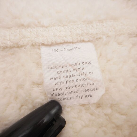 Exertek Women's size L Fleece Jacket Full Zip Pockets Mock Neck Cozy Ivory - Picture 9 of 9